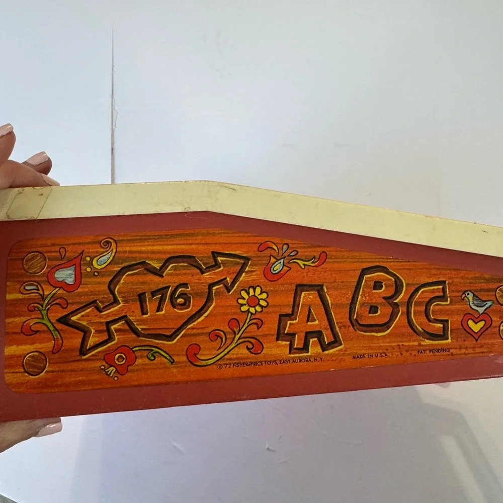 Vintage 1972 collectible Fisher-Price School Days Desk Toy  Multicolor Letters